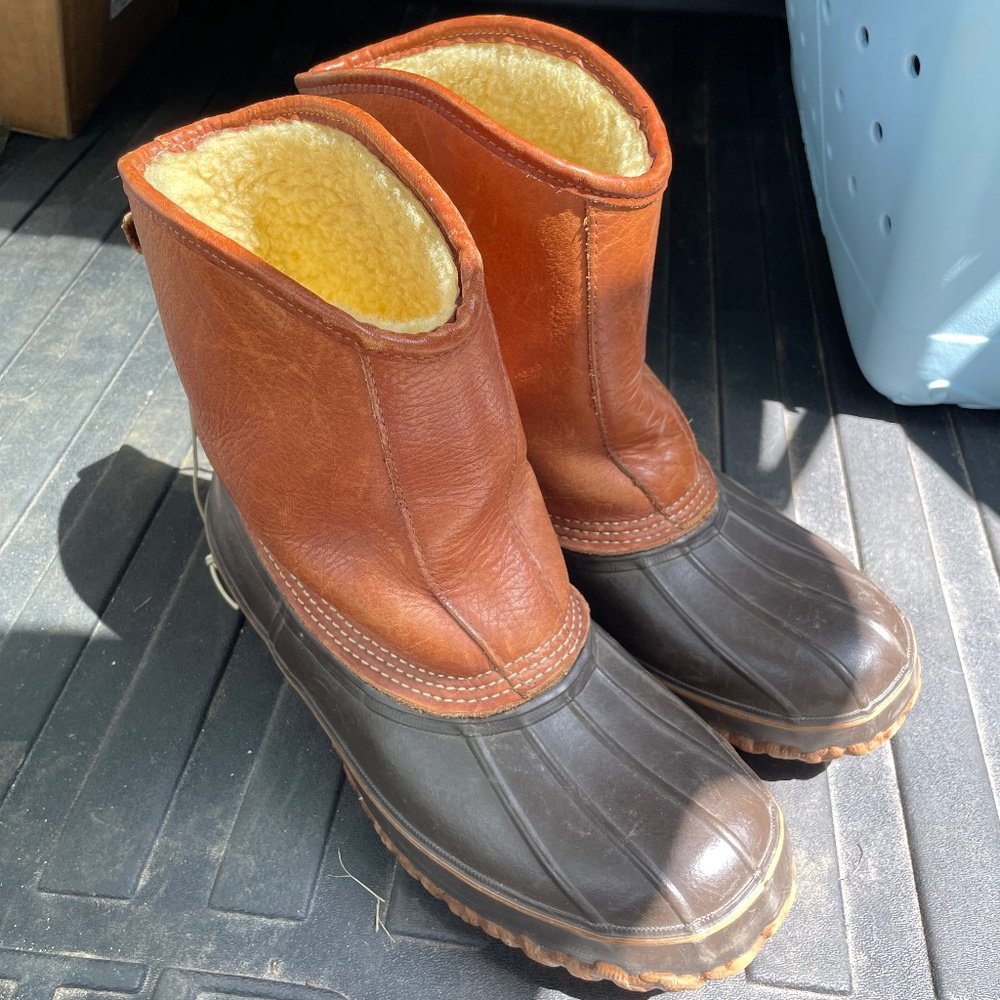 LL Bean shearling lined slip on boots